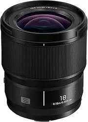 Panasonic Lumix S-S18E – Bright 18 mm/F1.8 Wide Angle Lens, Compact and Lightweight, Dust/Water Protection, Cold Resistant, for Photo Video, Black