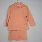 Liz Jordan Womens 2 Piece Set Blazer & Skirt 12(AU) or Medium Peach Zip Up