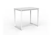 OL Anvil Bar Leaner Table White Top with White Base