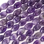 15.5" Natural Purple Amethyst Rice Oval Beads ap. 6-7mm x 10mm [Choose Size]