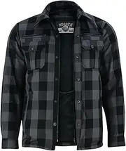 Hugger Men’s Motorcycle Shirt All Season Sporty Armored Flannel Shirt – Water Resistant and Durable