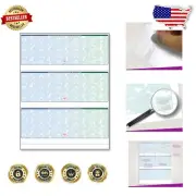 500 Sheets Blank Check Stock for Laser Inkjet - 3 Per Page, Green/Blue Prismatic