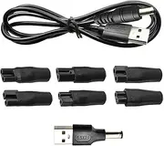 5V USB Shaver Charger for shaver, 7 plug Multifunctional power supply replacement USB adapter set for electric hair clipper, shavers, table lamp, cosmetic instrument, air purifiers