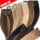 Full Head Clip In Double Weft Remy Human Hair Extensions Thick Ombre Highlight