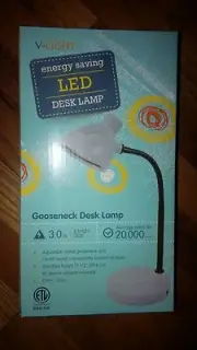 V-Light LED Energy Saving Desk Lamp with Adjustable Metal Gooseneck Arm -Gray