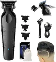 Blackout Trimmer Plus Zero Gap, Barbers Tonic Blackout Trimmer Premium Zero-Gapped, Cordless Rechargeable Zero-Gapped Safety Razor Hair Clipper for Men, Fast Carving, Instantly Do Crispy Line Ups (Black)