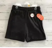 Wonder Nation Boys Elastic Waist Lounge Shorts W/ Zip Pockets Black Large 10-12