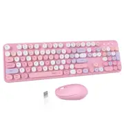 Colorful Computer Wireless Keyboard Mice Combo, Retro Typewriter Flexible Key...