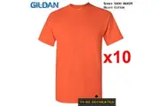 10 Packs Gildan T-SHIRT Basic Tee S - 5XL Small Big Men Heavy Cotton (Orange)