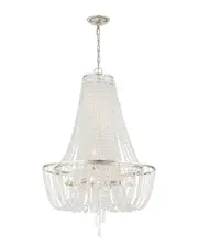 Crystorama Arcadia 9 Light Antique Silver Chandelier