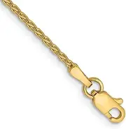 [JewelryWeb] 10k Solid Yellow Gold 1.5mm Parisian Wheat Chain Bracelet Link-Bracelet for Women and Men