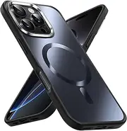 JETech Magnetic Case for iPhone 16 Pro Max 6.9-Inch Compatible with MagSafe, Luxury Metallic Luster Matte Back Slim Shockproof Electroplated Phone Cover (Black)