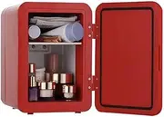 4L Mini Fridge for Skincare Products Portable Makeup Refrigerator Dual-Use Electric Cool Box Beverage Cooler & Food Heater Warmer for Travel Car Office Use AC+DC Power Compatibility (Color : Red)