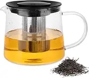 ZOFUN Teapot with Strainer, 1000 ml Glass Teapot with Tea Strainer, Glass Teapot with Stainless Steel Tea Strainer for Black Tea, Green Tea, Scented Fruits