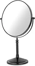 Makeup Mirror 8" Magnifying Mirror Magnification, Large Table top Double-Sided Swivel Vanity Mirror,360 Swivel Dual-Sided Tabletop Makeup Mirror, Metal for Bathroom or Bedroom,5X,Black
