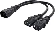 ChenYang IEC 320 C14 Male 1 to 2 C13 Female Y Splitter Power Extension Cable Adapter 10A 250V for Monitor/Computer/PDU Chassis/Printer