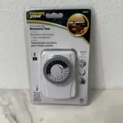 NEW POWER ZONE 9058801 24 HOUR INDOOR HEAVY DUTY 2 OUTLET TIMER CONTROL SALE C1k