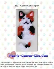 Calico Cat Magnet - Plastic Canvas Pattern or Kit