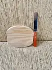 Wood Charcuterie Cheeseboard With Stainless Steel Knife Travel Size - New