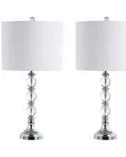 JONATHAN Y Designs 26in Set of 2 Paul Crystal & Metal LED Table Lamps