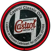 LARGE Castrol Motor Oil Classic Oils Garage Auto RED Neon Wall Light Sign