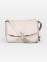 Beige Leather Roseau Crossbody Bag