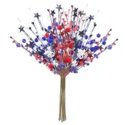 2pcs Patriotic Berry Picks, Artificial Berry Stems 18" Red Blue Red/White/Blue