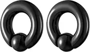 [Glupez] 2pcs 2G 0G 316L Surgical Steel Ear Weight Ear Plugs Ear Gauges Earrings Thread Ear Expander Ear Stretcher Silver Black Gold Lobe Hoop Body Piercing Jewelry For Women Men 6mm 8mm 1.2OZ