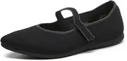 [HONHOLD] Ballet Flats for Women Pointed Toe Knit Mary Jane Shoes Comfortable Dressy Adjustable Straps Flat