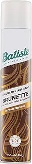 Batiste Brunette Dry Shampoo 350mL - Root Concealing Dry Shampoo with Vanilla & Jamine Scent, Refresh & Absorbs Oil, No White Residue, Seamlessly Blends with Brunette & Auburn Hair, Enchances Colour