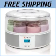 Compact Digital Yogurt Maker for Creamy, Healthy Yogurt - 7 Glass Jars Included