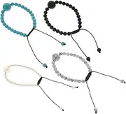 Travel Essential: 4pcs Anti-nausea Wristbands 6mm Moonstone Decorative Beads Adjustable for Friends