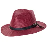 GOORIN BROTHERS Dawn Summer Braid Fedora Hat Cap Bros 100-9217 Wide Brim - Red
