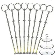 8 Sets 2 Or 3 Tier Cake Plate Stand Handle Fittings Gold Plate Stands For Tea Shop Room Hotel