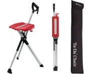 Ta-Da Foldable Cane Chair Series 2 92cm w Carrying Bag - Rose Red