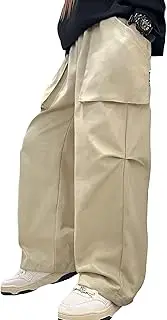 [Generic] Wide Leg Pants for Boy Casual Elastic Waist Fashion Leisure Style Streetwear Comfy Fashion Toddler Trousers