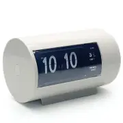NEW Jadco Cylindrical Flip Card Rotating Dial Alarm Clock, White, 12cm