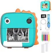 Kids Camera for Girls Boys,COOPOY Instant Camera for Kids with 32GB SD Card 1080P HD Digital Camera with Print Photo Paper, Birthday Gifts Toy for 3-12 Year Old 5 Colour Pens