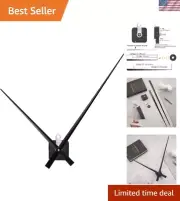 Precision Clock Movement Kit with Long Black Hands - Ideal for Custom Clocks