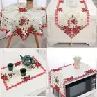 Vintage Christmas Embroidered Tablecloth Floral Dining Table Runner Home Decor