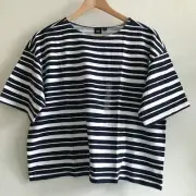 Uniqlo x Marimekko T-Shirt Navy Blue & White Stripes XS M New With Tags
