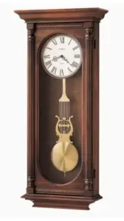 Wall Clock Howard Miller Helmsley Model 620-192 Brass Pendulum Quartz Battery Op