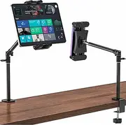 Cenawin Table Tablet Stand Holder Mount for iPad, 360° Swivel Adjustable Long Arm Tablet Stand for Desk, Metal Kitchen Office Desk Tablet Stand Clamp for iPad Pro Air Mini, 4.7"-13.5" Tablets Phones