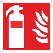 pubblimania Rigid Aluminium Fire Extinguisher Sign 3mm Thick (Fire Extinguisher: 14.5 x 14.5cm)