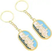 [Minkissy] 2Pcs Metal Key Ring Pendant Stylish Hanging Keychain for Women Creative Bag Purse Ornament Durable and Lightweight Design present for