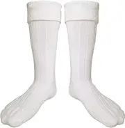 [TW SPORTS & KILTS] SCOTTISH OFF WHITE KILT HOSE SOCKS FOR MEN SIZE M L XL 2XL