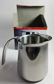 Krups Frothing Pitcher 12 oz Italian Style Stainless Steel NEW