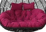 Hammock Swing Chair Cushion for 2 Persons, Hanging Chair Cushion Only, Thickened Patio Hanging Egg Chair Cushion, Waterproof Double Seater Egg Chair Cushion Replacement Only Removable (Color : Purple