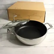Tupperware Chef Series Non Stick 6 Qt Saute Pan Stainless Steel Glass Cover