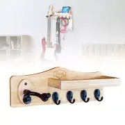 Guitar Wall Mount Hangers Rack Holder Shelf Set with 4 Hooks for Ukulele Violin